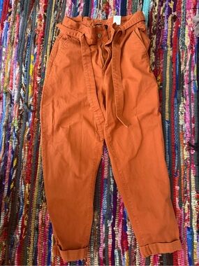 Banana Republic Men's Paperbag Waist Chinos — Rust Orange